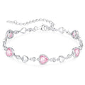 925 Sterling Silver Birthstone Heart Bracelet Jewelry Gift for Women | Rose Gold Plated Bracelets,Hypoallergenic,Adjustable Chain Personalized Anniversary Christmas Jewelry Gift for Mom Wife - color: Sterling Silver-10-Oct