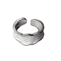 Elegant Oil Drip Enamel Wave Wide Irregular Colorful Adjustable Opening Finger Ring Joint Stackable for Women Jewelry Gifts Bohemian - color: white silver