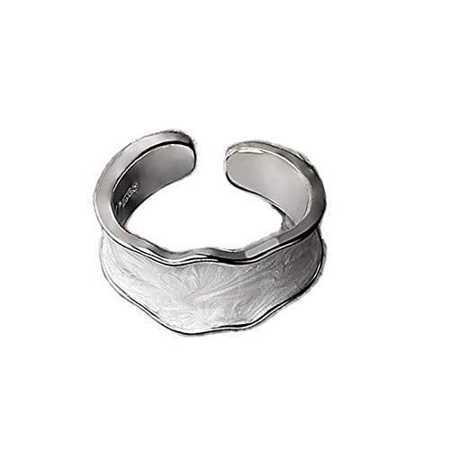 Elegant Oil Drip Enamel Wave Wide Irregular Colorful Adjustable Opening Finger Ring Joint Stackable for Women Jewelry Gifts Bohemian - color: white silver