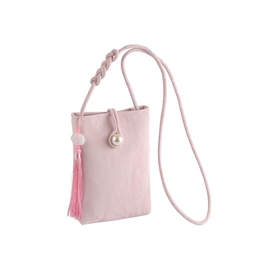 Women Mini Crossbody Bags Small Shoulder Bags CellPhone Purse Tassels Wallet Purse for Women - color: Pink