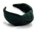 Chunky 2.5" Velvet Green Knotted Headband for Women, Year-round Head bands Adult Women Hair Accessory, All-Day Wear Adjustable Top Knot Head Band for Women’s Hair Girls Stylish Fashion Hairband - color: 2.5 Green