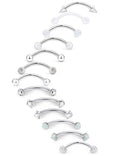 16g 8/10mm Silver/Black/Rose-Gold/Rainbow Eyebrow Piercing Jewelry Rings Curved Barbell Vertical Labret Lip Surgical Steel Small Belly Button Snake Eyes Tongue Rook Earrings for Women Men - color: Surgical Steel, size: 16g*8mm*3mm