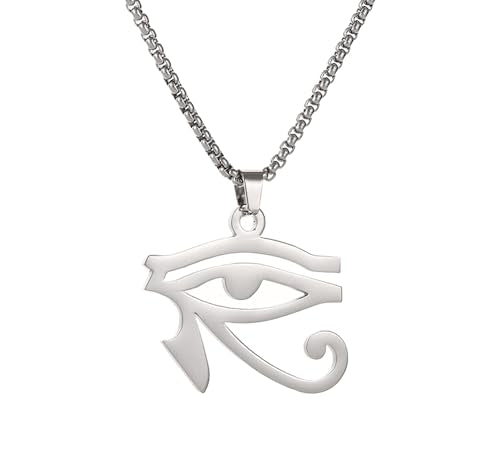 NIGHTCRUZ Eye of Horus Necklace, Ancient Egyptian Hieroglyphic Ideograph Amulet for Men Women
