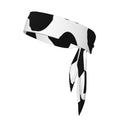 Sports Head Tie Westie Dogs Beach Summer Tropical Tie Sweatband Headband Men Women Elastic Bandana Adjustable Non-Slip Moisture Wicking for Running Football Yoga Workout Athletic Hair Ninja Head Band - color: Black And White Cow Pattern