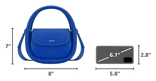 STAISE Designer Top Handle Shoulder Bags for Women, Trendy Mini Crossbody Purses, Women’s Leather Handbags with Straps - color: Blue
