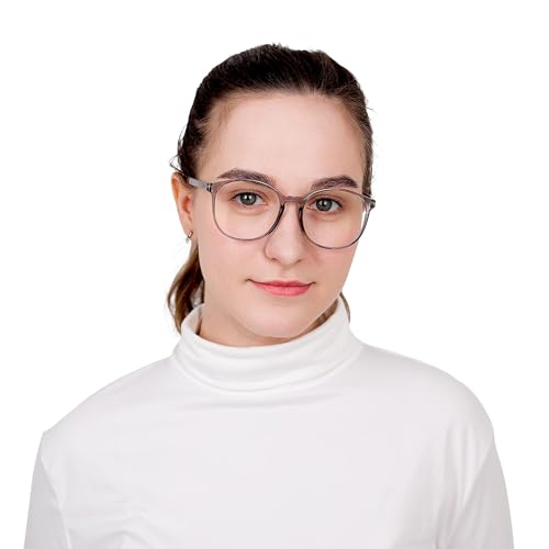 LifeArt Round Blue Light Blocking Glasses, Computer Glasses, Gaming Glasses, TV Glasses for Women Men (Clear Gray, No Magnification) - color: 09_days_clear Grey, size: +0.00(No Magnification)