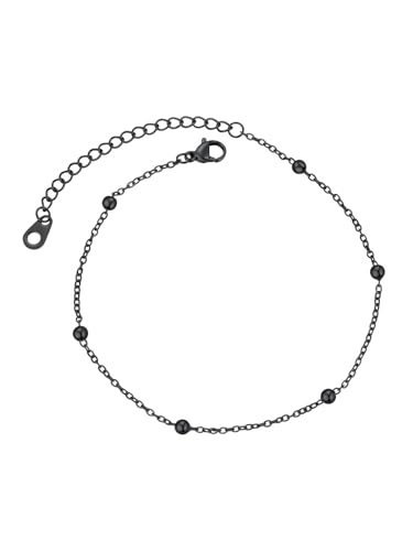 FindChic Stainless Steel Ankle Bracelets for Women, Waterproof Figaro/Cuban/Box/Beaded Chain Anklets, Summer Beach Foot Jewelry, 8.5''-10.5'' Adjustable Length, with Gift Box - style: Modern