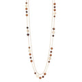 FULU AUTUMN Boho Gold Long Necklaces for Women Natural Stone Beaded Layered Long Necklace Mothers Day Gifts Dainty Flower Costume Jewelry for Women - color: Dark Coffee