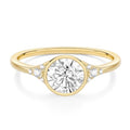EAMTI 2CT Engagement Rings for Women Round Cut CZ Solitaire Promise Wedding Bands Travel Bezel Ring 14K Gold Plated Size 4-10 - color: Brass-Gold