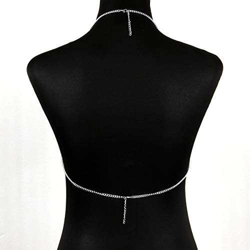 Chran Summer Beach Bra Top Chain Sexy Bikini Accessories Body Chains for Women Golden Necklace Party Jewelry - style: silver