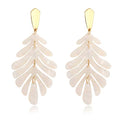 ARATLENCH Acrylic Pendant necklace Earrings – Long Statement Leaf Charm Necklace Tortoise Resin Palm Leaf Earrings Fashion Necklaces Earrings for Women - color: white+earrings
