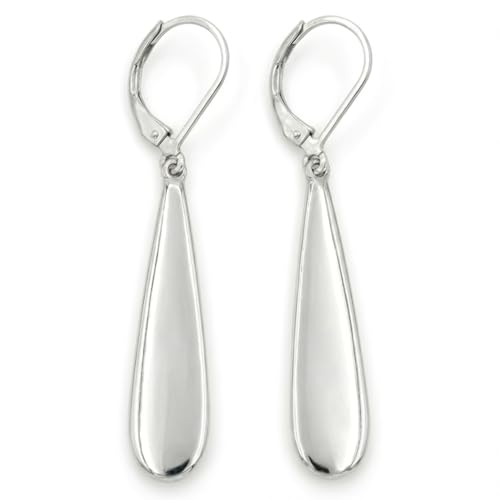 Leverback Dangle Drop Earrings for Women, Hypoallergenic Lightweight Minimalist Jewelry, Fashion Gift for Her, Birthday Anniversary - color: B-Silver