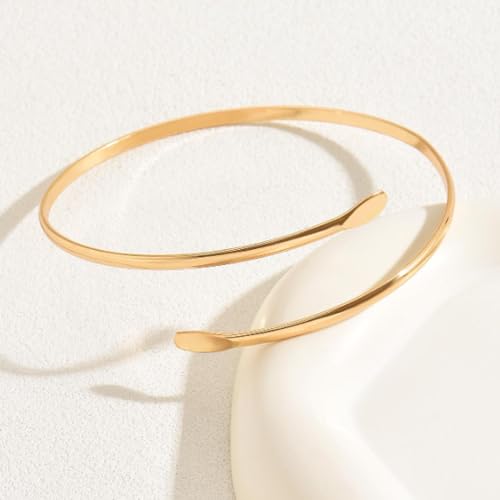 Long tiantian Gold Arm Cuff Upper for Women Bangle Bracelets Upper Arm Cuff Bracelet Trendy Armband Beach Jewelry Trendy Stuff Gifts - color: A5:gold Arm Cuff