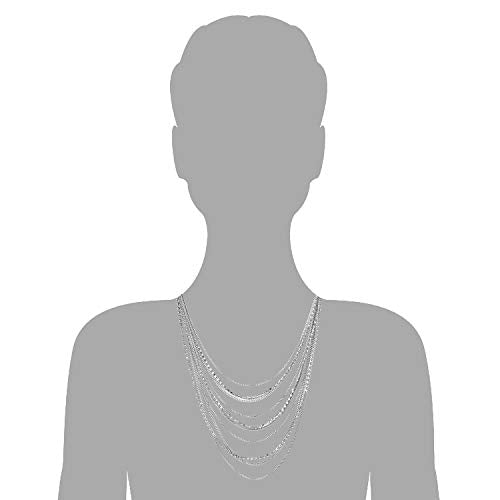 Waterfall Multi-Strand Chains Statement Collar Necklace with Rhinestones Chains, Dress - color: B-Metal Color: Silver