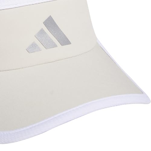 adidas Women's Superlite Visor – Lightweight Moisture-Wicking Running Tennis Hat - color: Alumina Beige/Silver Metallic/White/3