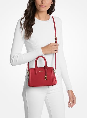 MICHAEL Michael Kors Laila Extra Small Crossbody - color: Gold-tone Hardware/Embossed Goat Leather/Crimson