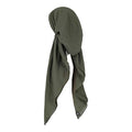 Pretied Head Scarves for Women Featuring Lightweight Crimped Material and Attractive - color: Solid Olive