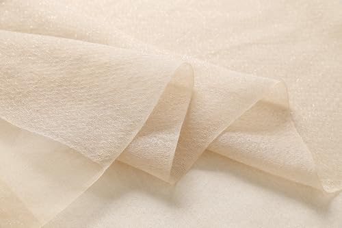 Jeelow Silk Blend Floral Fashion Scarf Shawl Wrap Lightweight Sheer For Women Floral Embroidery Wedding Party Prom - color: Champagne Bloom