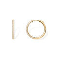 PAVOI 14K Gold Plated 925 Sterling Silver Posts Cubic Zirconia Hoop Earrings for Women | Halo CZ Gold Huggie Hoops - color: Yellow Gold, size: 30 Millimeters