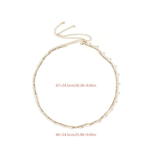 Plated Adjustable Waist Chain Body Jewelry for Women - style: Cuban Pearl Chain