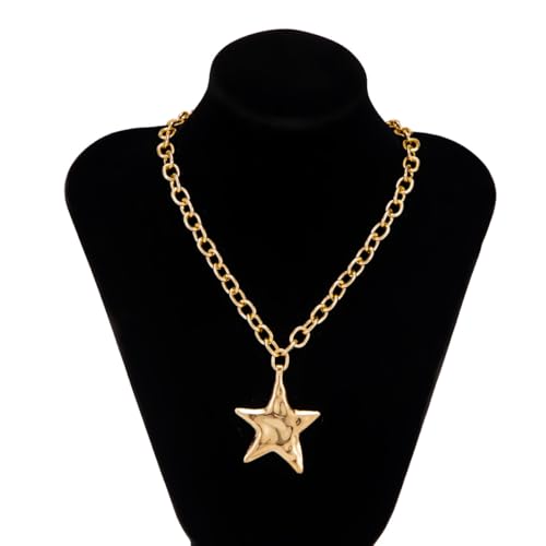 Chunky Necklace for Women Big Star Necklaces for Women Trendy Large Statement Necklace Thick Chain Bold Chunky Jewelry Star Accessories Boho - style: 3 - G
