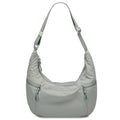 VASCHY Crossbody Crescent Bag for Women, Casual Lightweight Nylon Large Slouchy Hobo Bags Purses for Travel/Gym/Work/College - color: Light Green