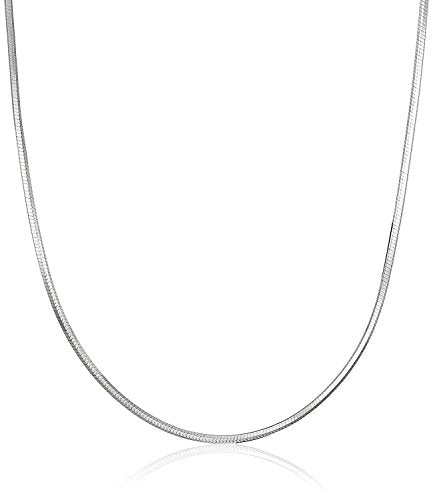 LUHE Silver Chain Sterling Silver Snake Chain Necklace 1MM Italian Crafted Thin Chains Lightweight Strong Chains - Lobster Claw Clasp Gifts for Women 14-30 inchs - size: 1mm snake chain 16in