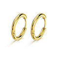 316L Surgical Stainless Steel Huggie Hoop Earrings with Cubic Zirconia, 10G 12G 14G 8-20mm Cartilage Lobe Earrings, 14G Piercing Jewelry - style: 10G 14mm Gold