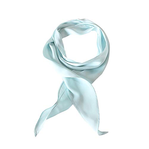 GERINLY Solid Color Long Neckerchief Pure Skinny Scarf Necktie for 50's Costume Party Wedding Cosplay Accessory Headband - color: Greenblue