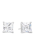 KEZEF Sterling Silver Stud Earrings for Women & Men - 4-Prong Setting Cubic Zirconia Earrings Studs - Premium CZ S925 Hypoallergenic - Available in 14K White and Yellow Gold, Rose Gold - 3mm to 9mm - color: 14K White Gold, size: 6mm - Medium