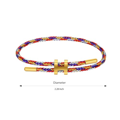 AIMADE Bracelets for Women Adjustable Charm Bracelet, 18k Gold-plated Buckle Design Titanium Steel Wire Rope Women's Gift Jewelry - color: Multicolour-A