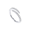 PAVOI 14K Gold Plated Cubic Zirconia Open Twist Eternity Band for Women - color: White Gold, size: 9