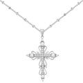 14K Gold Plated Cross Pendant Necklaces for Women Trendy, Dainty Choker CZ Cross Necklace Non Tarnish,Simple Tiny Cross Necklace for Jewelry Gifts - style: Flower-Platinum