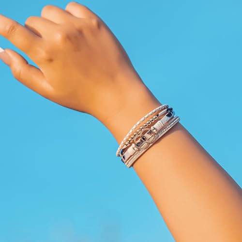 FANCY SHINY Boho Leather Wrap Bracelet Stackable Infinity Chunky Cuff Bracelets Western Hippie Outfits Jewelry Valentine Gifts for Women - color: White Leopard