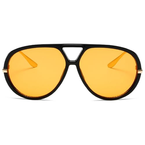 Trendy Oversized Pilot Sunglasses Women For Men Round Sun Glasses Vintage Big Frame Shield Shades Men Punk Sunglasses - color: C3
