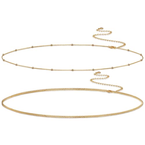 VIROMY Gold Waist Beads Chain for Women Waterproof Belly Chain Body Belt Chain Beach Accessories Body Women's Jewelry - style: Style A-GD