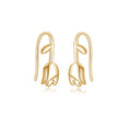 Reffeer Solid 925 Sterling Silver Flower Crawler Cuff Earrings Wraps for Women Teens Tulip Flower Wrap Earrings - color: B-Yellow