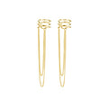 SLUYNZ 925 Sterling Silver No Piercing Cuff Earrings Chain for Women Wrap Earrings Tassel Clip On Ear - color: Gold Plated