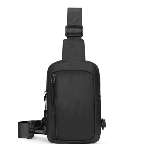 Mini Sling Bag for Men Women, Waterproof Crossbody Backpack, Lightweight Utility Chest Bag for Hiking Travel Sports (Black-S) - color: Black-s