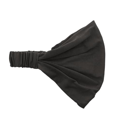 Motique Accessories Wide Cotton Head Band Solid Boho Yoga Style Soft Hairband for Women (Dark Grey) - color: Dark Grey
