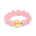 Multicolor Chunky Beaded Bracelet for Women Bold Acrylic Resin Stretch Bracelet Summer Beach Statement Bracelets Trendy Elastic Bangle Jewelry - color: Heart bracelet-pink