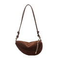 Suede Bags for Women Small Suede Purses Crescent Bag Crossbody Shoulder Bag Trendy Tote Handbags - color: B Suede Coffee