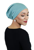 Hats Scarves & More Bamboo Slouchy Beanie for Women Chemo Headwear Moisture Wicking Cancer Turban Head Wrap Snood - color: Jade