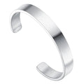 Xusamss Open Cuff Bracelet for Men Stainless Steel Wide Flat Bangle, Simple Mens Jewelry, Polished Steel Bracelet Band for Men, Wide Cuff Bracelet - color: White