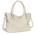 HESHE Genuine Leather Purses and Handbags for Women Tote Shoulder Bag Satchel Purse Top Handle Bags Hobo Crossbody Purse - color: Beige, size: Large