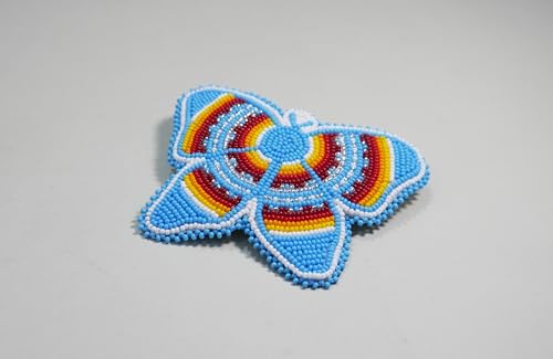 Beaded Hair Clips Native American Style Handmade Collection (Butterfly (Skyblue)) - color: Butterfly (Skyblue)