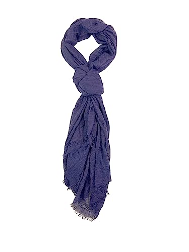 Humble Hilo Womens Woven Bohemian Style Gauze Scarf,Shawl, Head Wrap Fringed Edge Lightweight, Long Folds Small - color: Purple