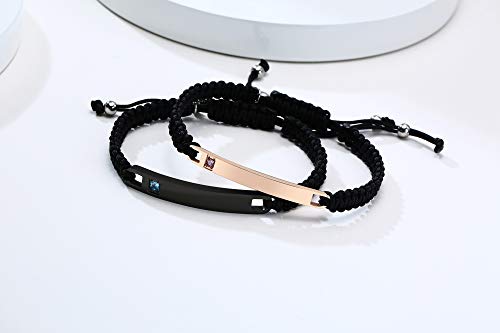 MEALGUET Personalized Couple Bracelet Customized Couple Bracelets Set Mutual Attraction Custom Name Relationship Bracelet Personalized Gift for Men Women - style: You are my person-round magnetic