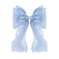 Large Hair Bow Clips for Women, Blue Bow Hair Barrettes with Long Tail French Hair Ribbon Clips Hair Accessories for Girls (Light Blue) - color: Light Blue