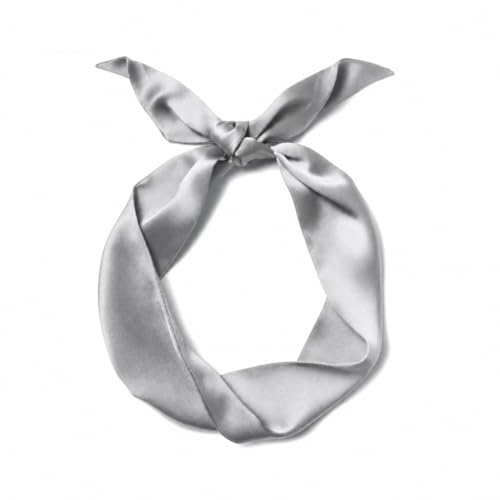 10 Pcs Long Thin Small Skinny Scarf Satin Neck Tie Ribbon Choker for Women Girls - color: Grey